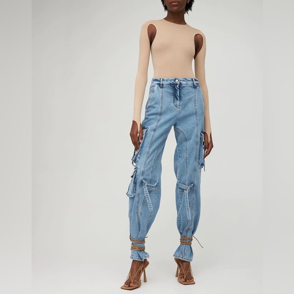 NWT ANDREADAMO Cutout Sculpting Bodysuit in Neutral - Picture 2 of 11